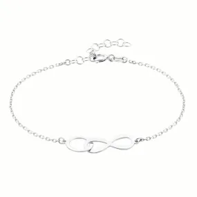 Sterling Silver  19cm Infinity Circle Link Bracelet