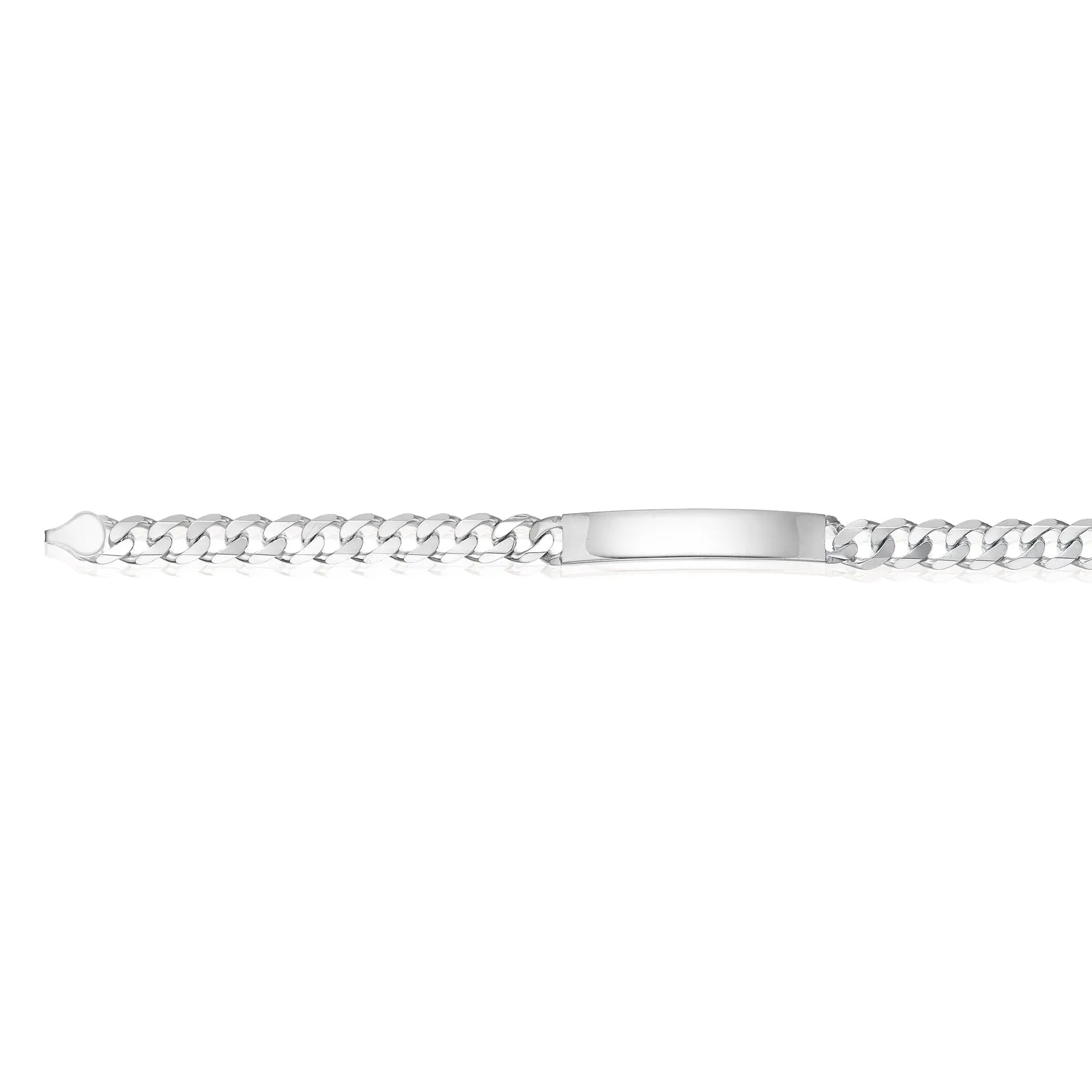 Sterling Silver 21cm Curb ID Bracelet