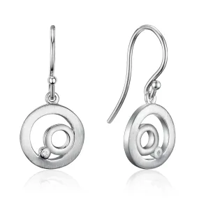 Sterling Silver and Diamond Earrings