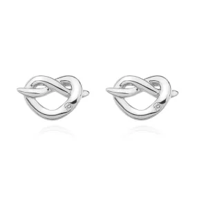 Sterling Silver Diamond Infinite Heart Earrings