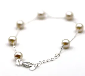 Sterling Silver Freshwater Cultured Pearl Bracelet 18cm   2cm Extender