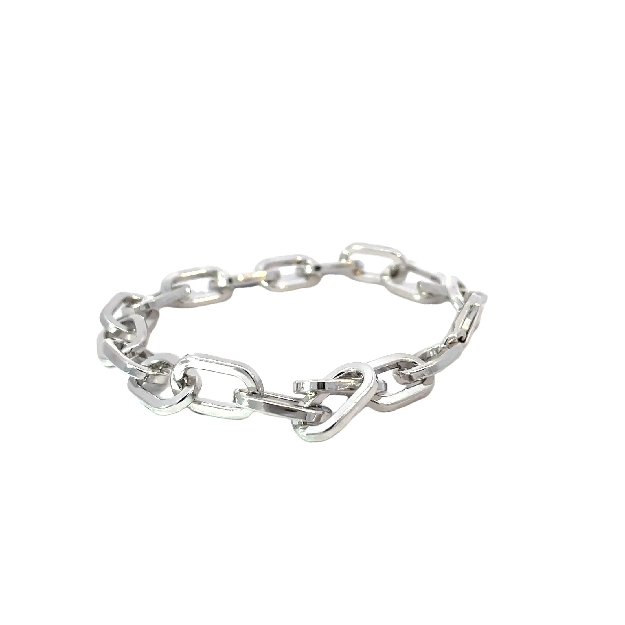 Sterling Silver Heavy Paperclip Bracelet