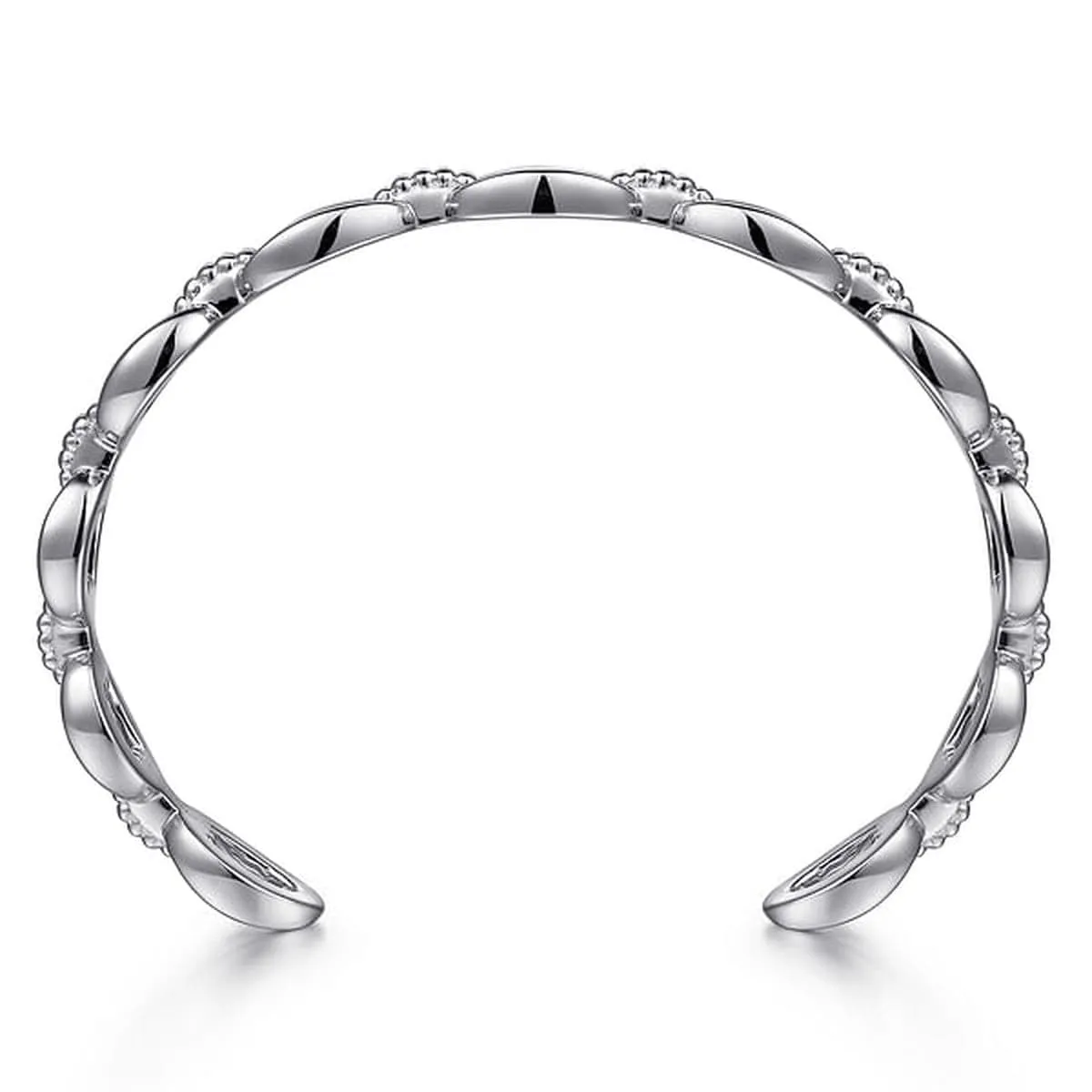 Sterling Silver Oval Link Cuff Bangle