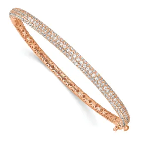 Sterling Silver Pave 175 Stone Bangle