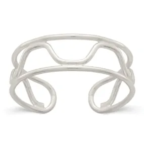 Sterling Silver Wave Toe Ring