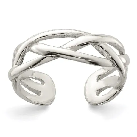 Sterling Silver Woven Toe Ring