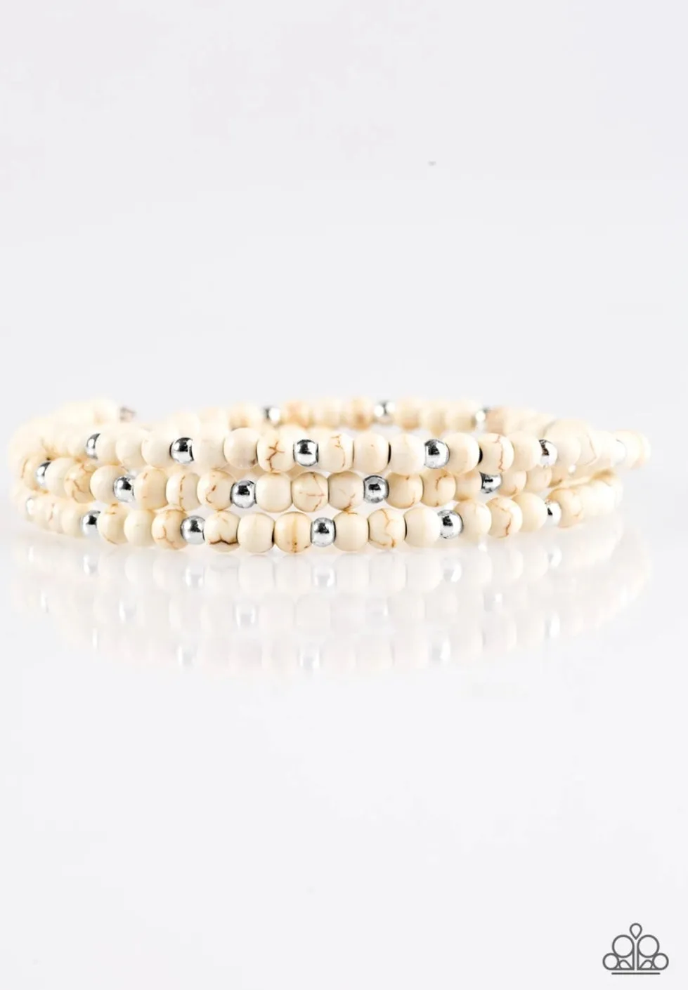 Stone Paradise White Bracelet - Paparazzi Accessories