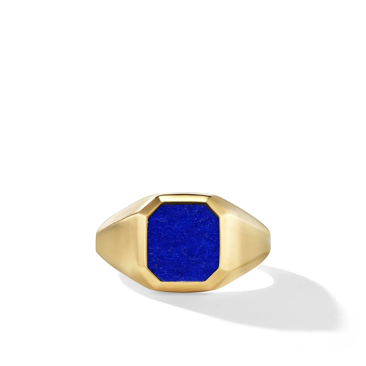 Streamline Signet Ring in 18K Yellow Gold with Lapis