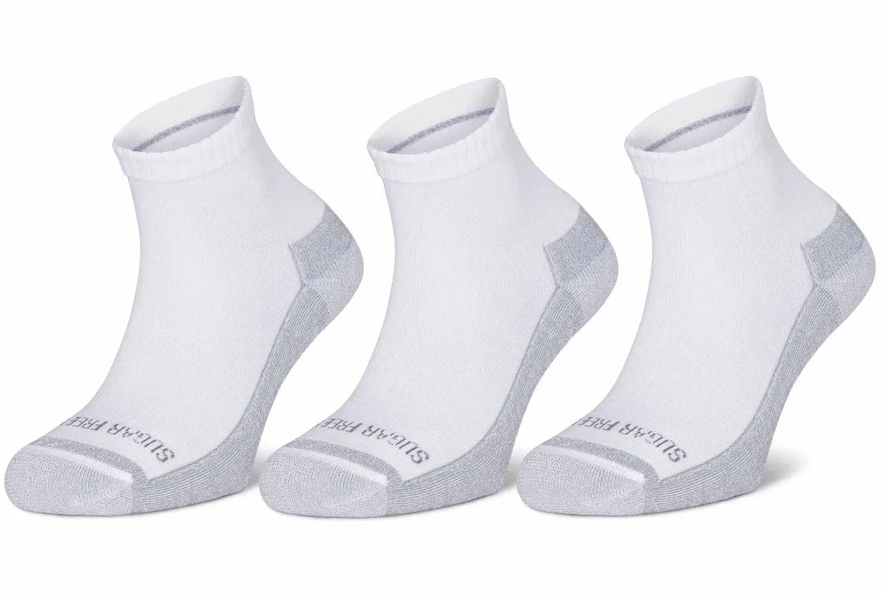 Sugar Free Sox Active Fit Cushioned Non-binding Ankle Socks 3 Pack