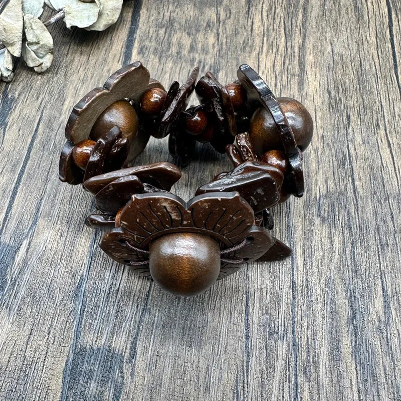 TEEK - Flower Stretch Wood Bracelet