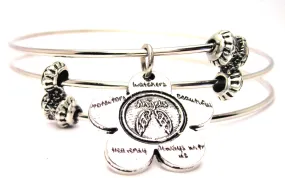 The Angels Flower Small Triple Style Expandable Bangle Bracelet