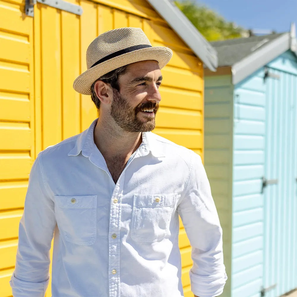 Toyo Straw Trilby Hat - Natural