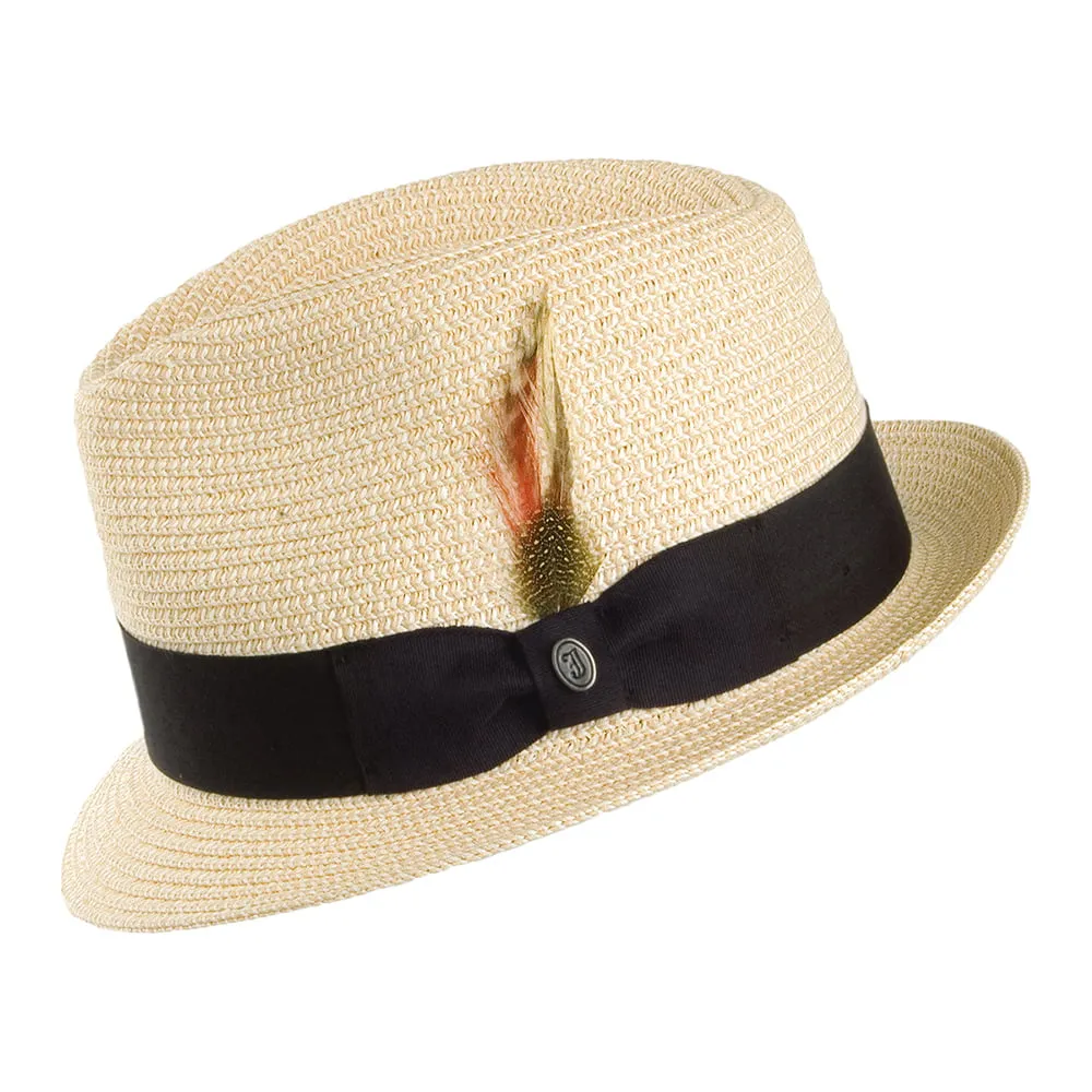 Toyo Straw Trilby Hat - Natural