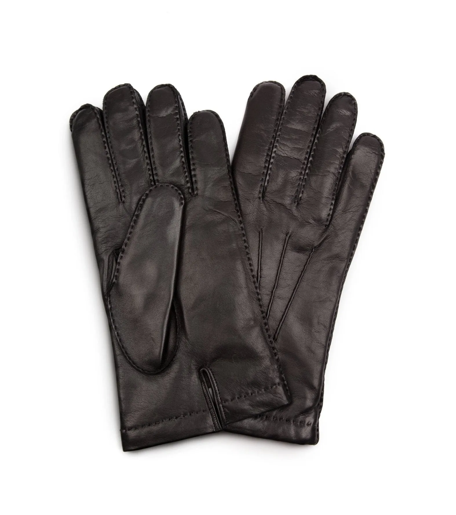 Trunk Cashmere Lined Napa Leather Gloves: Black