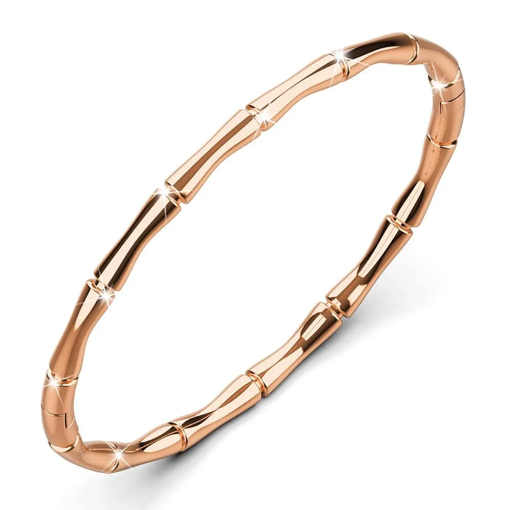 Trunket Bamboo Design Stainless Steel Bangle in Rose Gold