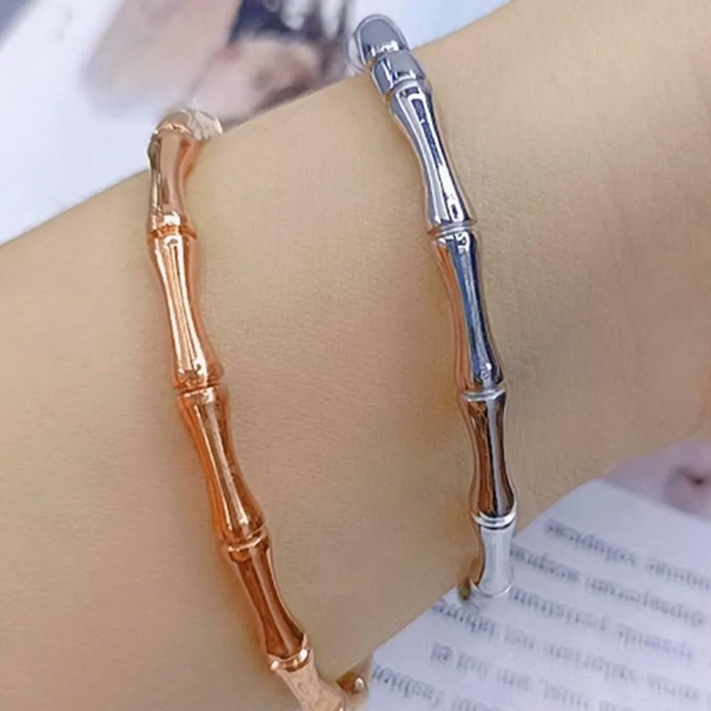 Trunket Bamboo Design Stainless Steel Bangle in Rose Gold