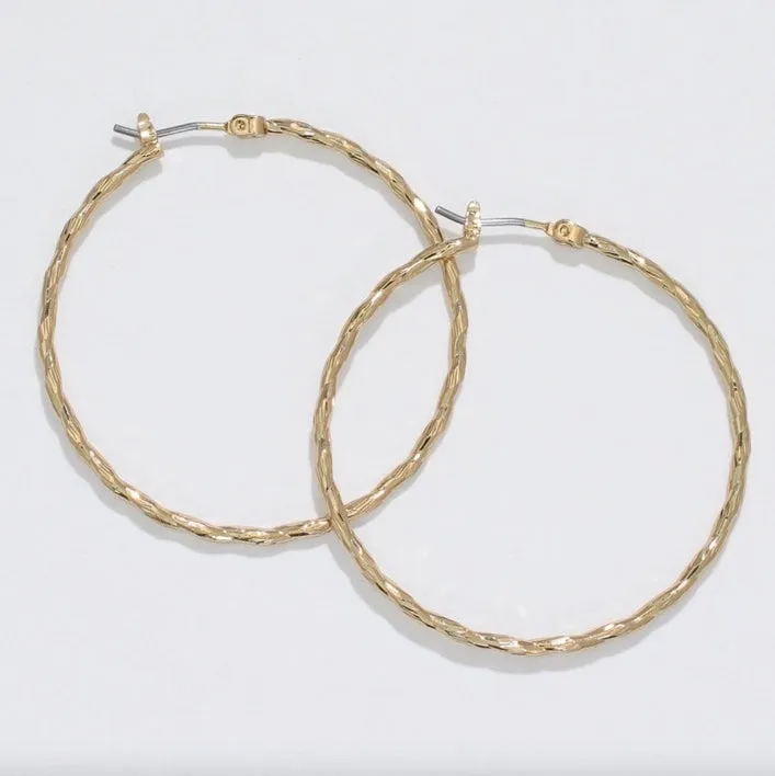 Twisted Gold Hoop Earrings