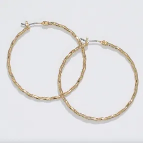 Twisted Gold Hoop Earrings