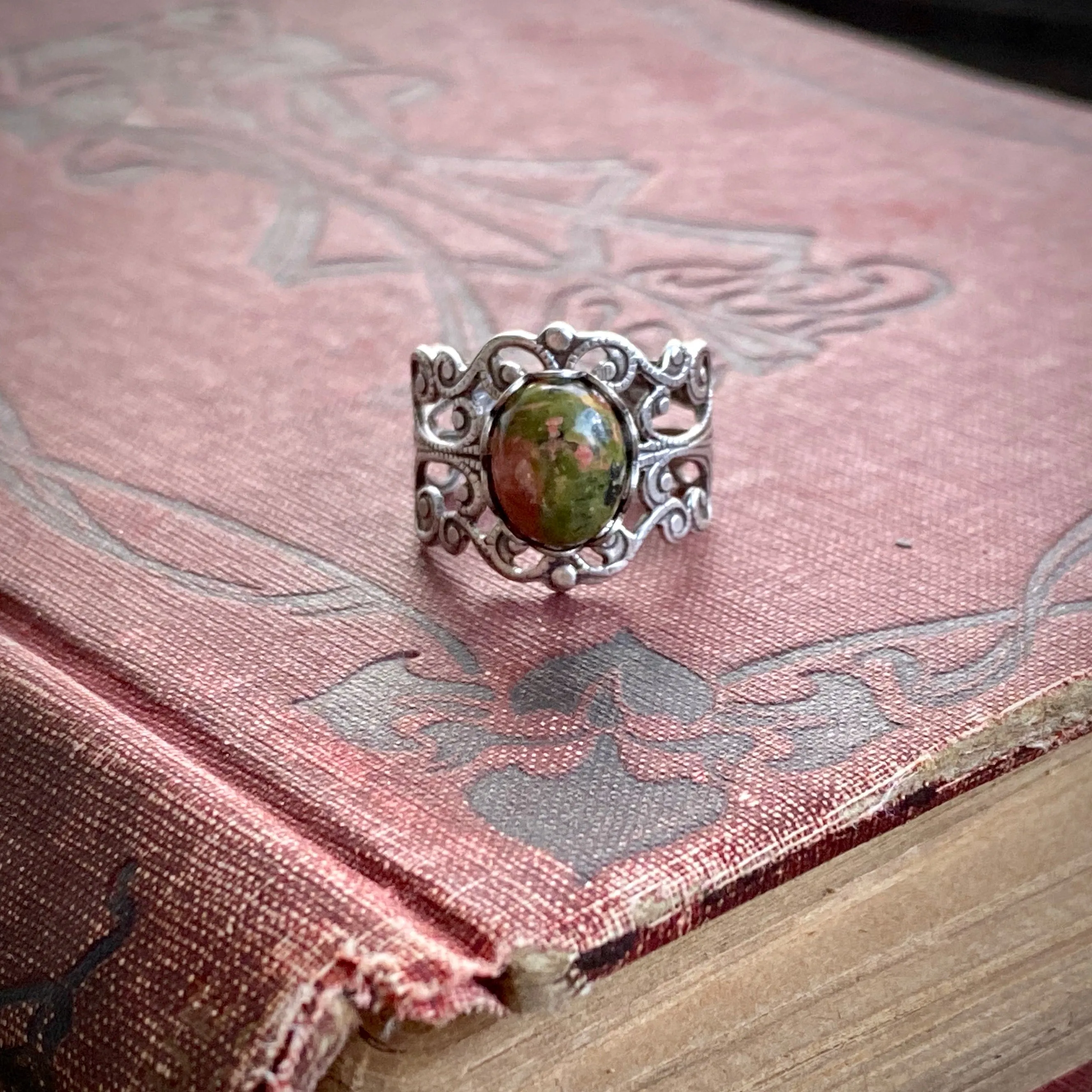 Unakite and Brass Ring