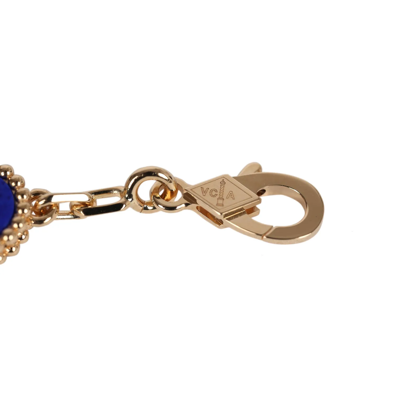 Van Cleef & Arpels Vintage Alhambra 5 Motif Bracelet Lapis Lazuli Diamonds & 18K Yellow Gold Hardware Payment 1 of 2