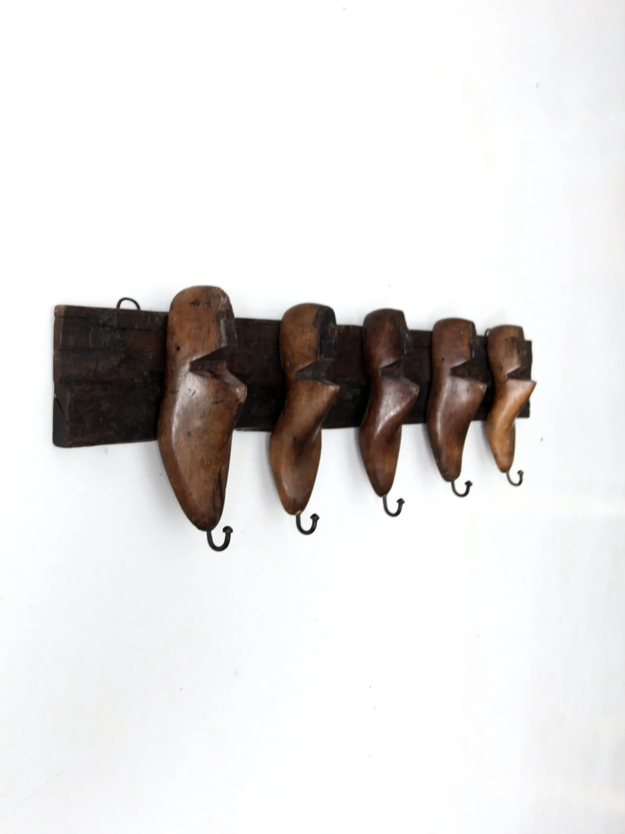 vintage cobbler's shoe wall mounted coat rack