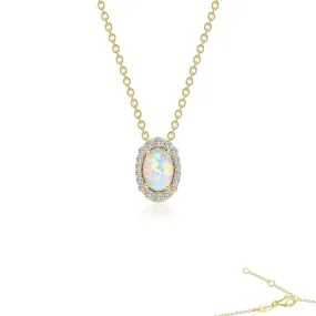 Vintage Elegance Opal Halo Necklace