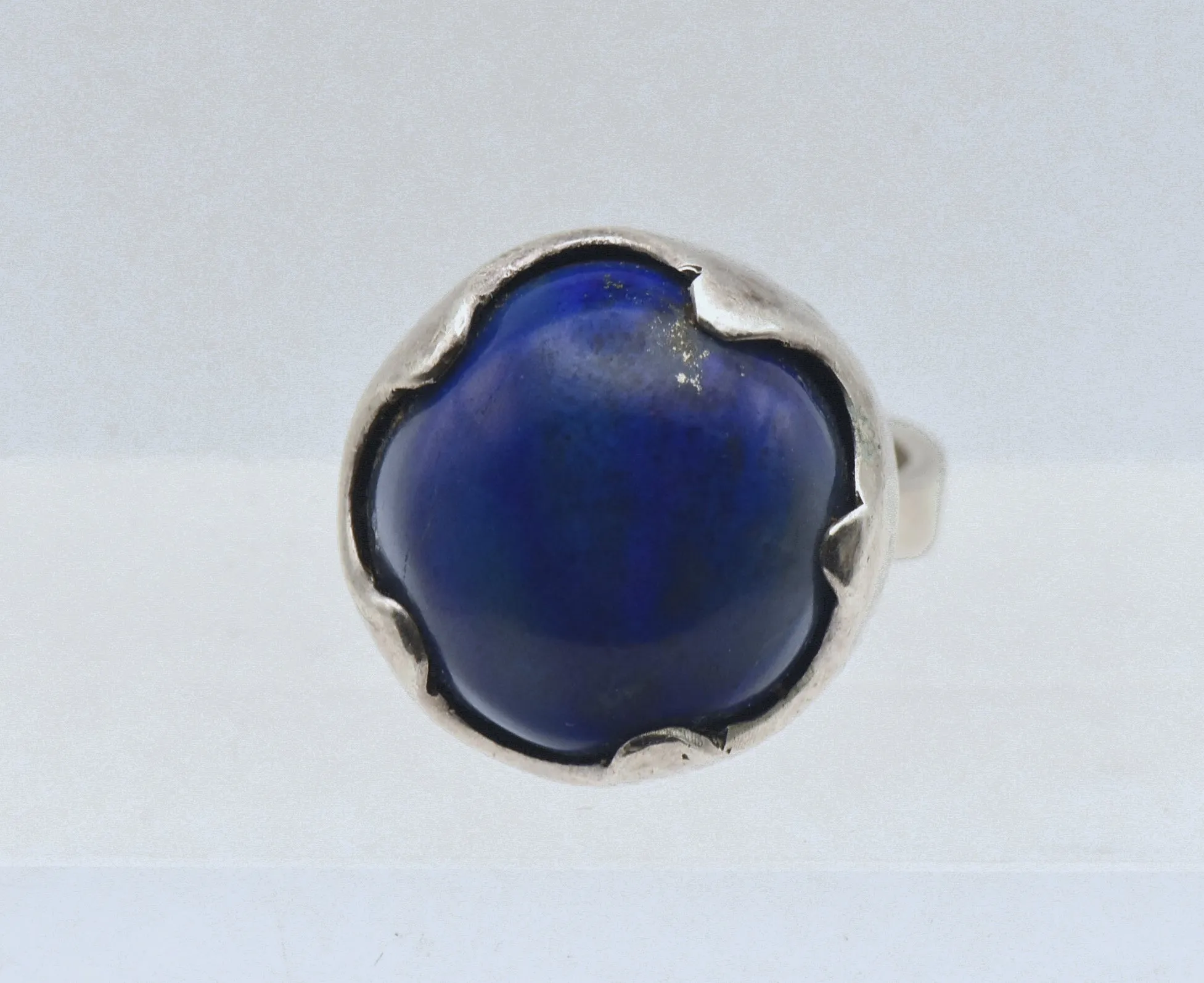 Vintage Handmade Lapis Lazuli Sterling Silver Ring - Size 7.75