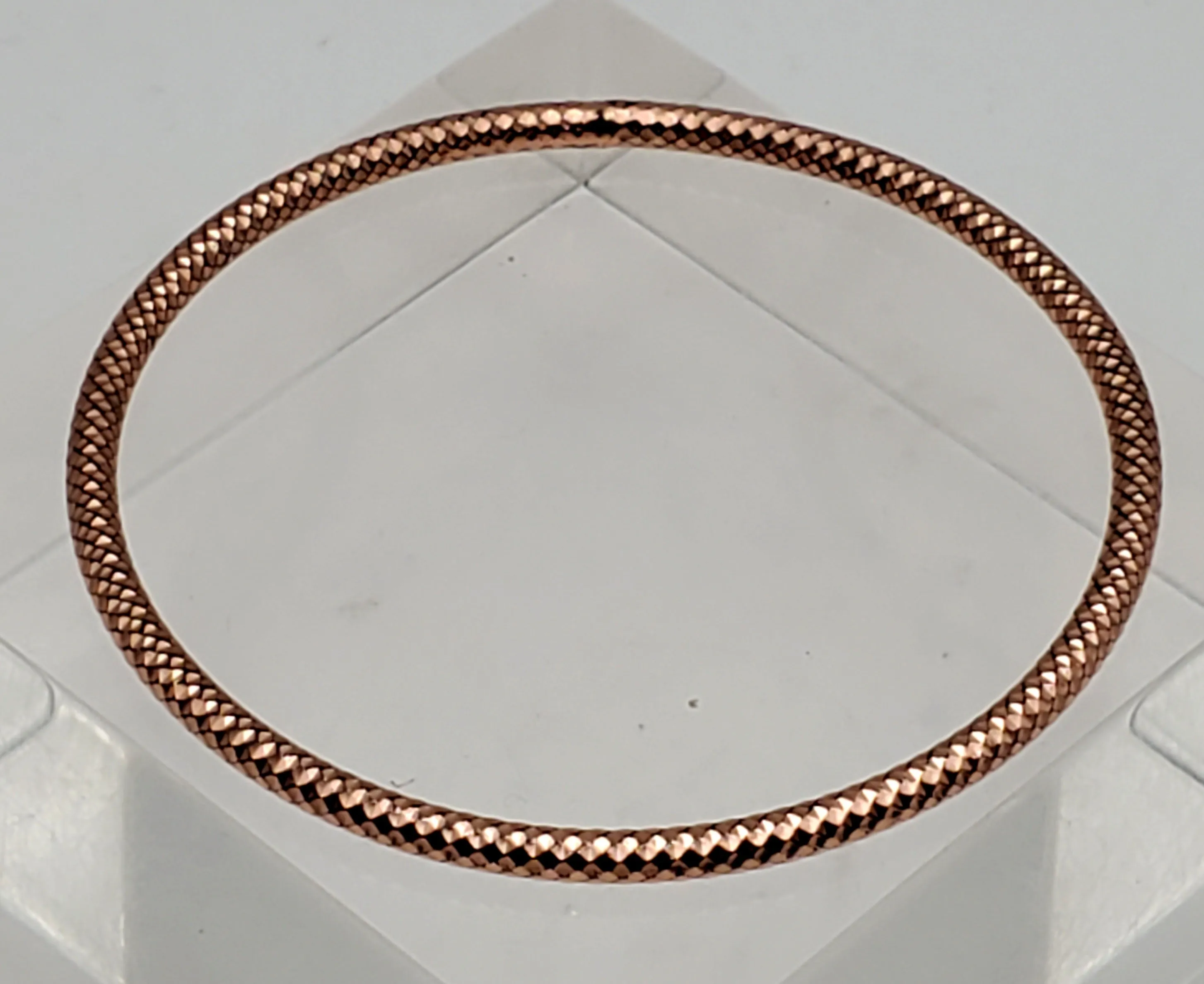 Vintage Solid Copper Faceted Bangle