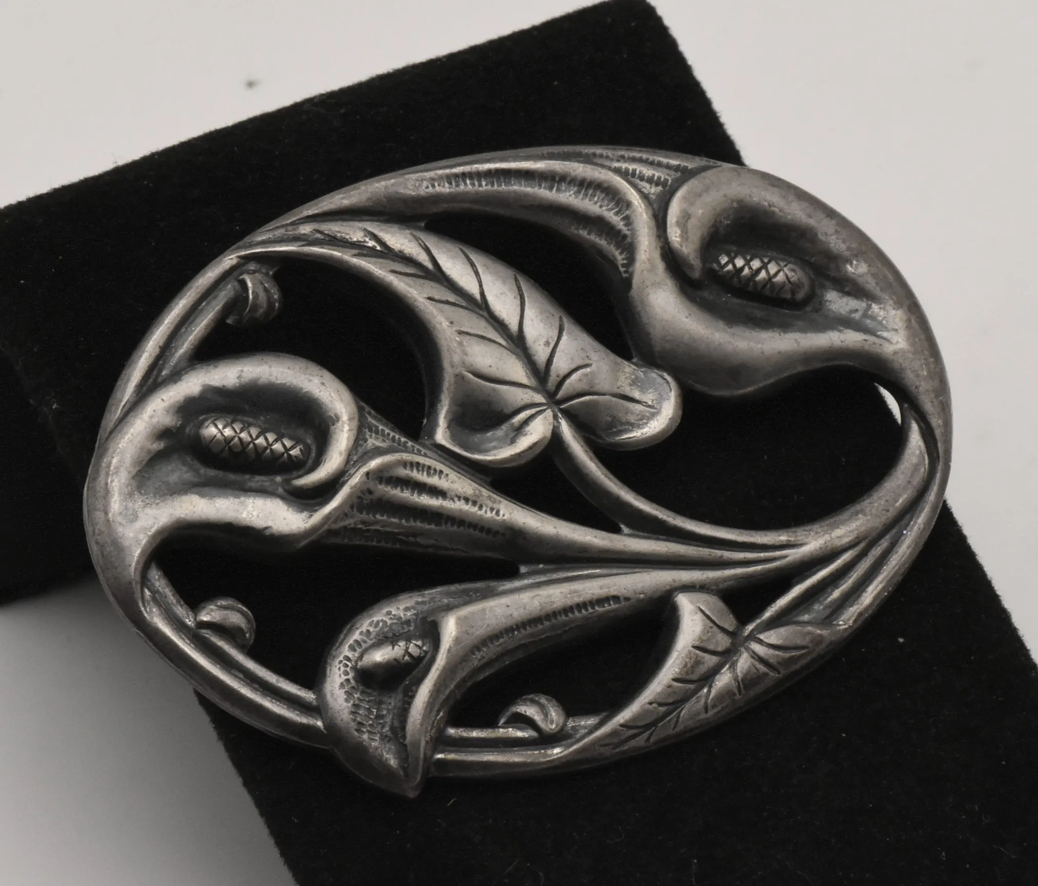 Vintage Sterling Silver Calla Lily Brooch