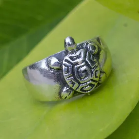 Walk Slowly Silver Turtle Toe Ring