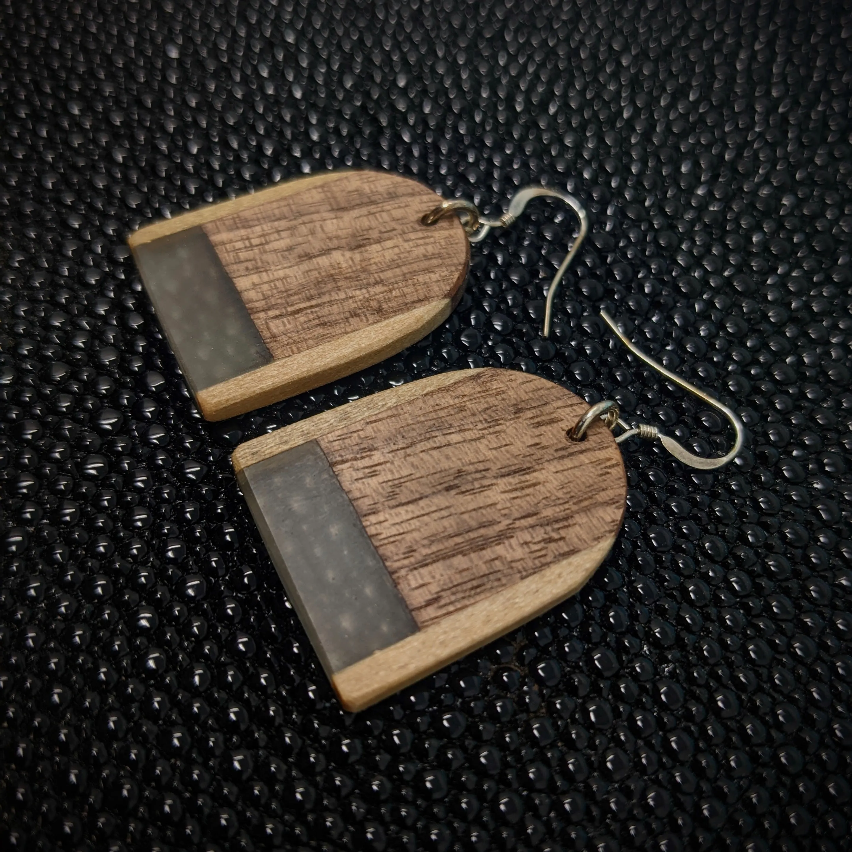 Walnut Semi Dangle Earrings