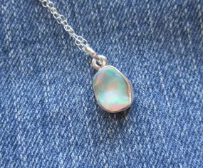 Welo Opal Natural Gemstone Sterling Silver Pendant Necklace