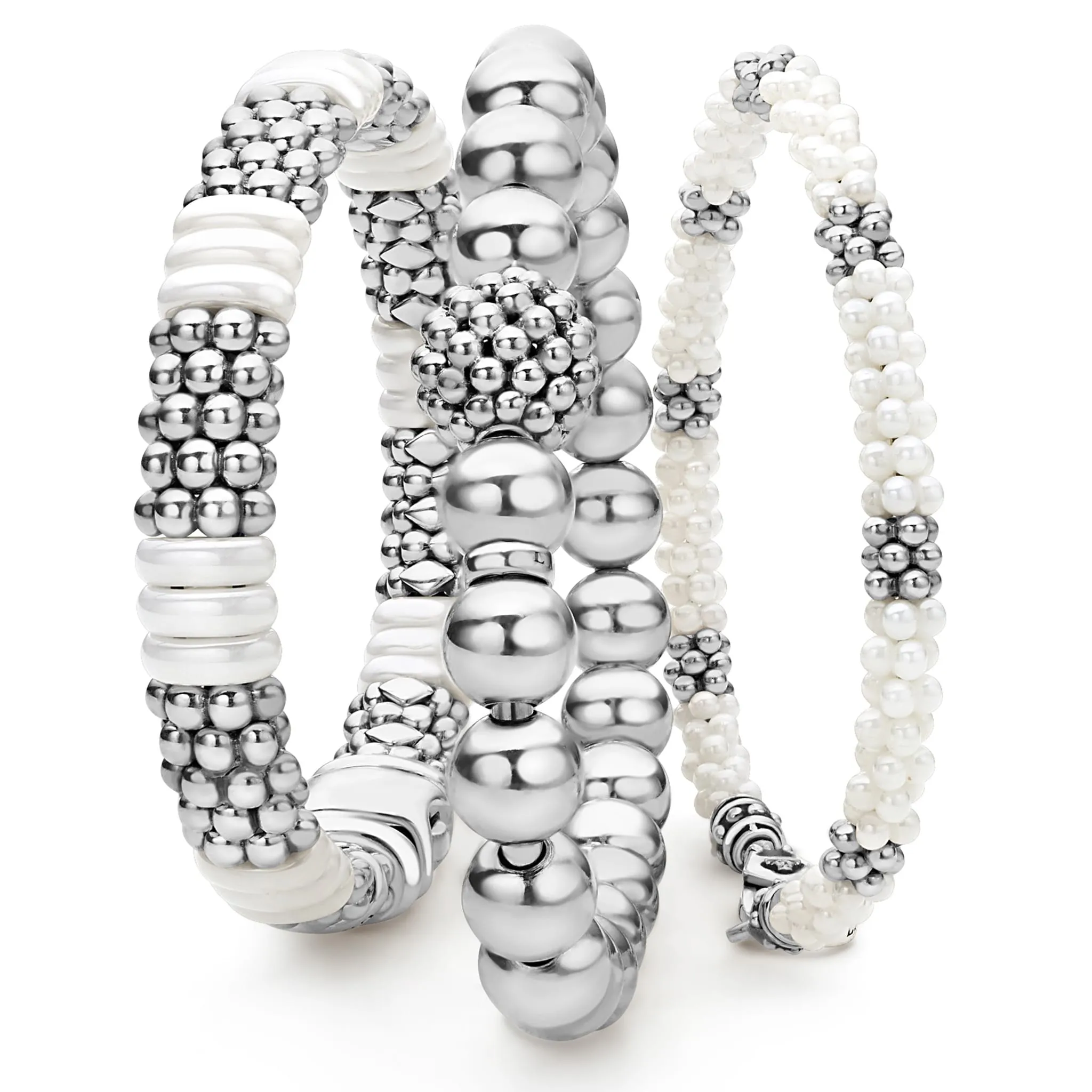 White Caviar White Ceramic Caviar Bracelet Gift Set