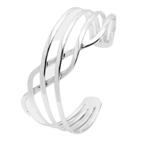 Women's Handmade 925 Sterling Silver Plain Polished Bangle