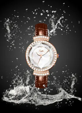 Women's Watch Luxury with Diamond 33 Mm Large Dial Quartz Waterproof Wrist Watch