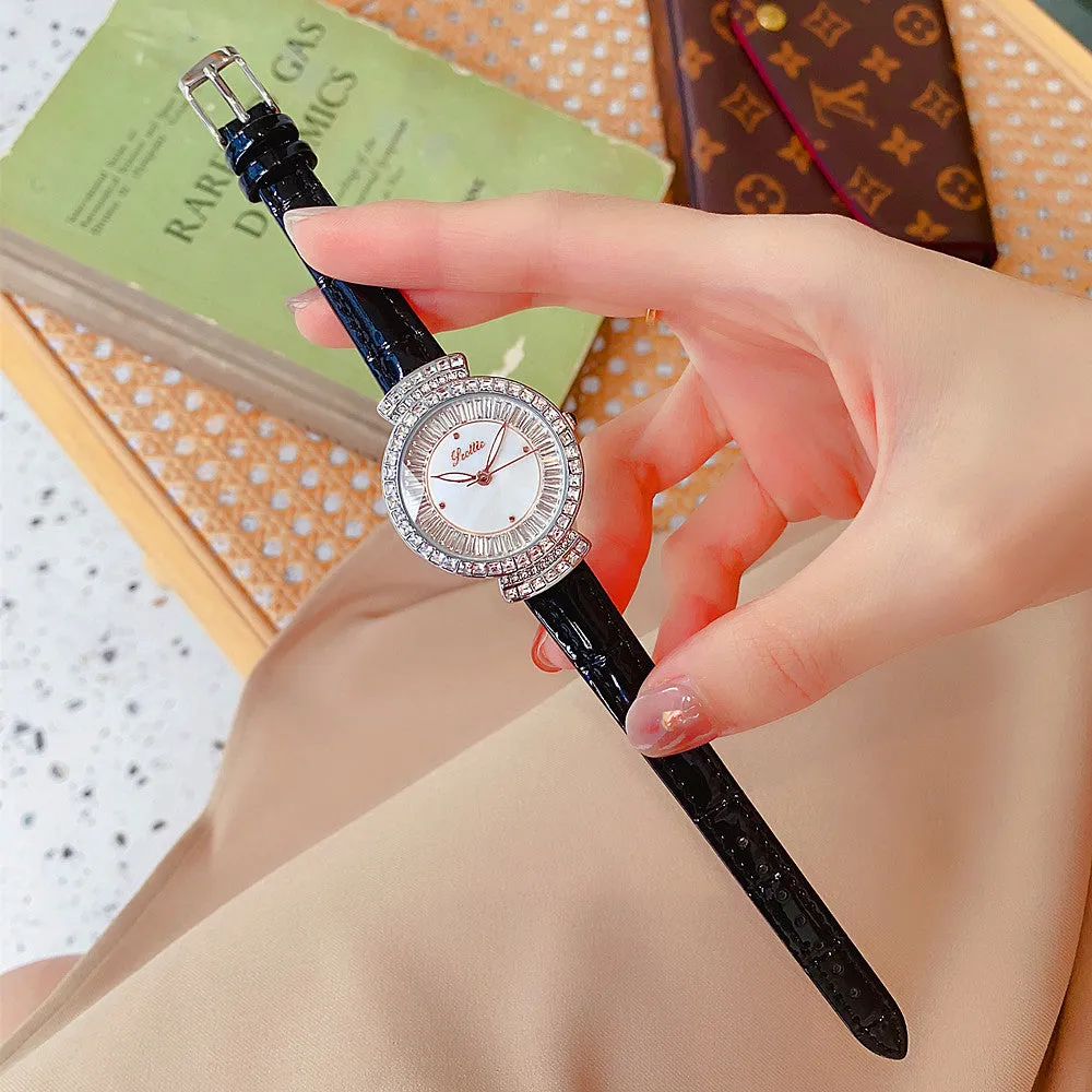 Women's Watch Luxury with Diamond 33 Mm Large Dial Quartz Waterproof Wrist Watch