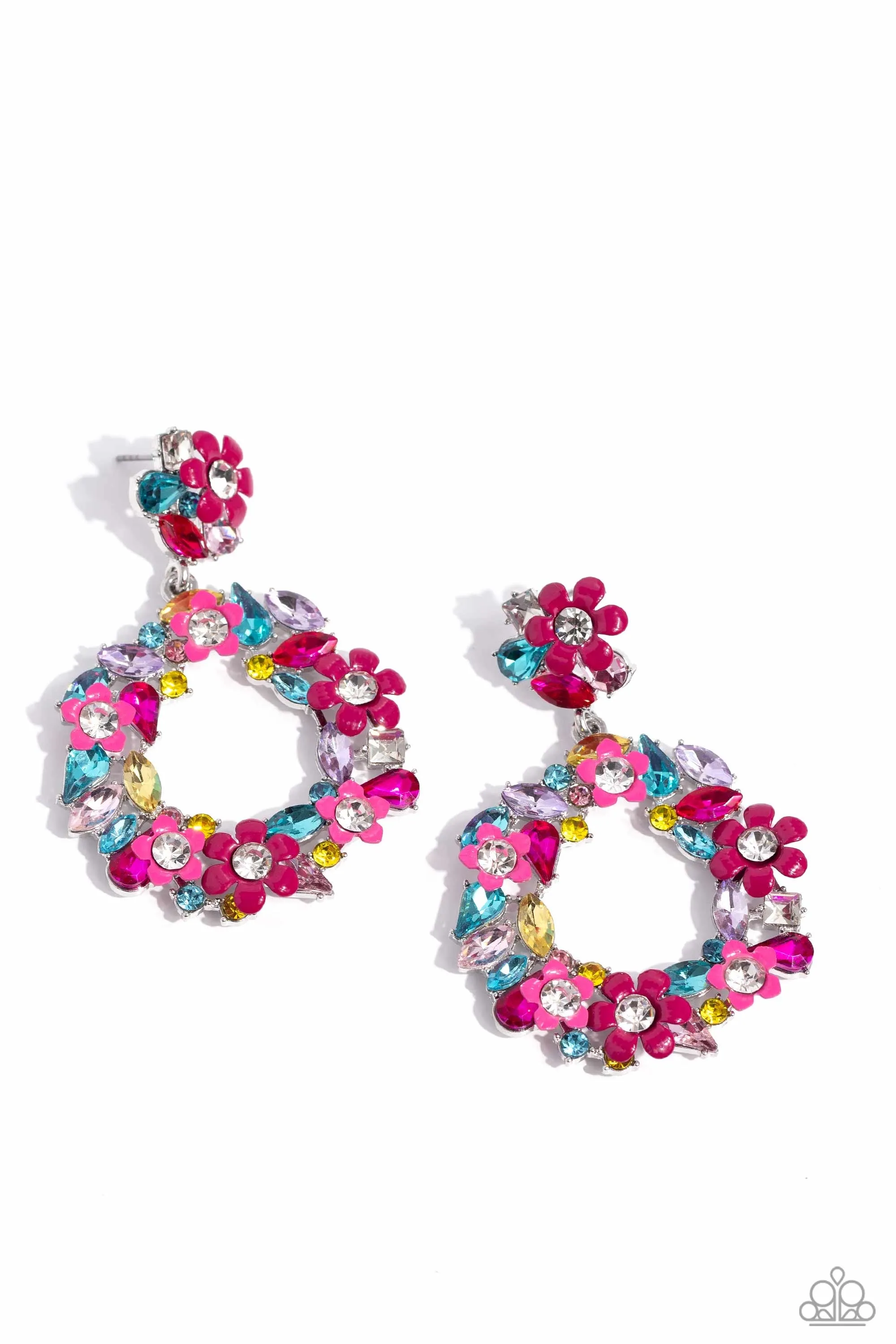 Wreathed in Wildflowers - Multi Colored Earrings - Paparazzi Accessories