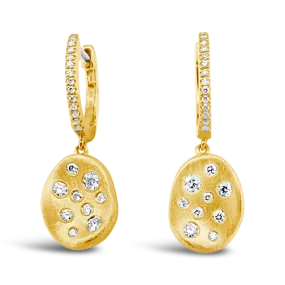 Yellow Gold & Diamond Dangle Earrings