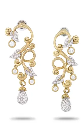 Zen Garden Vine and Leaf Convertable Earrrings - Diamond 50% deposit paymnet